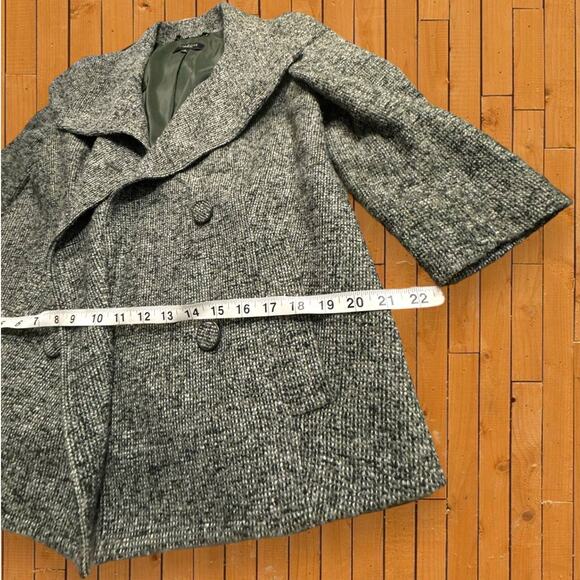 Talbots Green Gray Tweed Wool Blend Cropped Jacket Blazer Size 4 - Picture 3 of 9